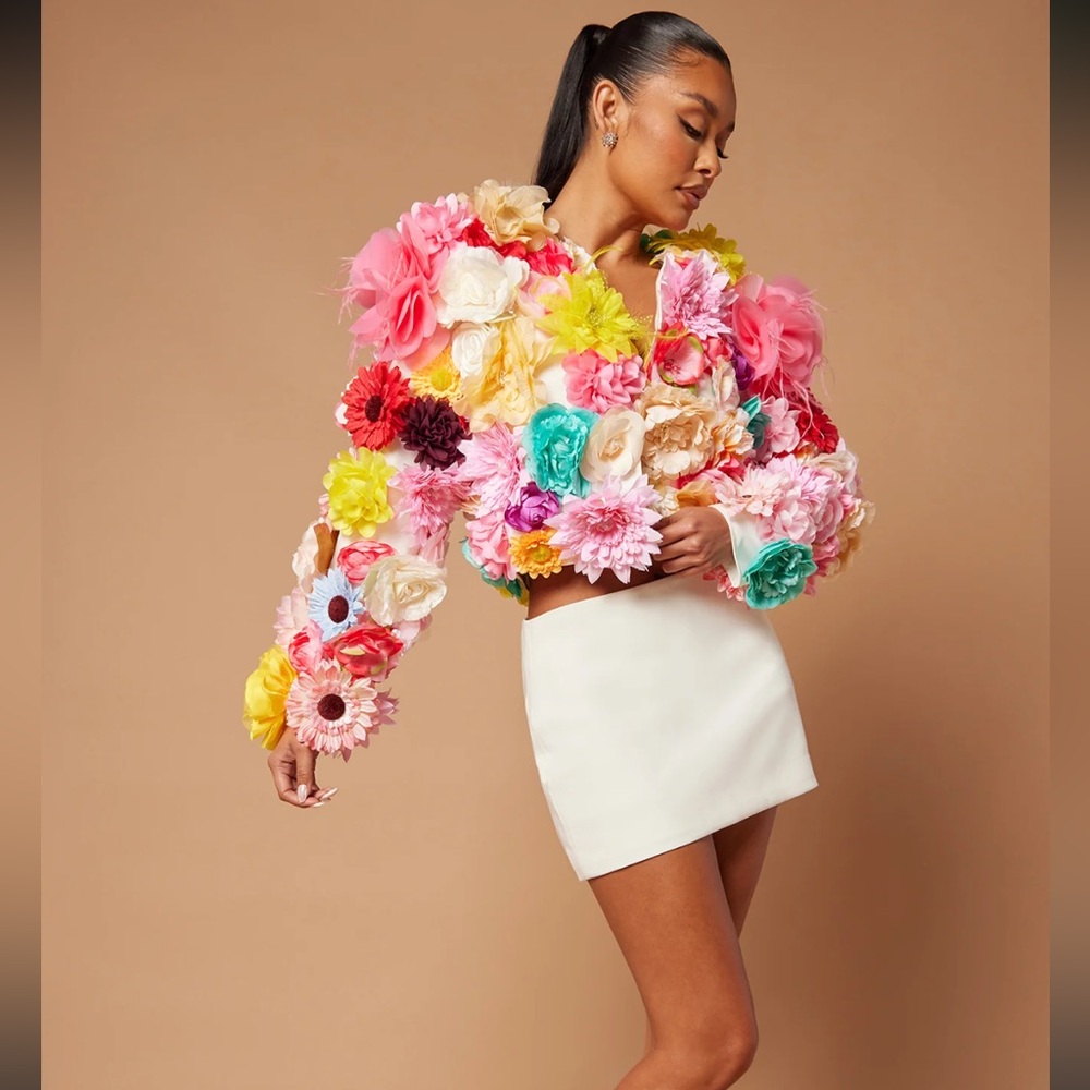 Fashion Nova Vibrant Floral Bomber Jacket - Picture 4 of 8